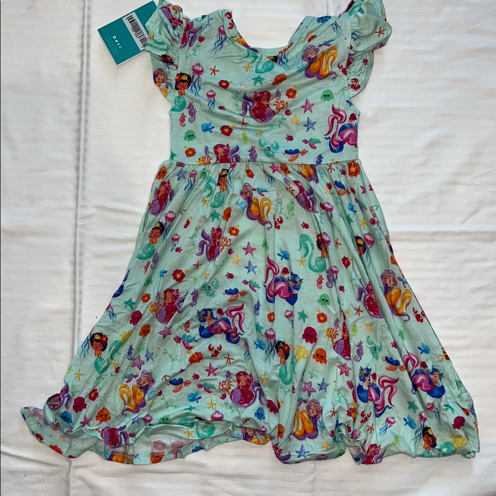 Posh Peanut KAI Ruffled Capsleeve Twirl Dress 2T Mermaid - Picture 4 of 5